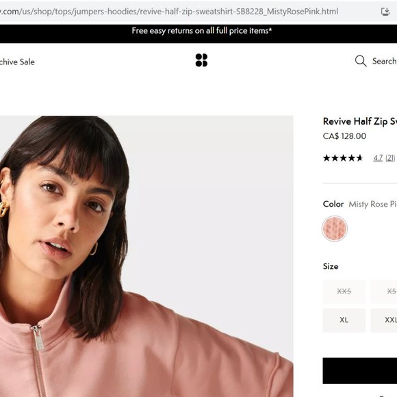 Sweaty Betty Half Zip Sweatshirt - Picture 4 of 6